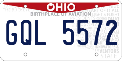 OH license plate GQL5572