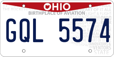 OH license plate GQL5574