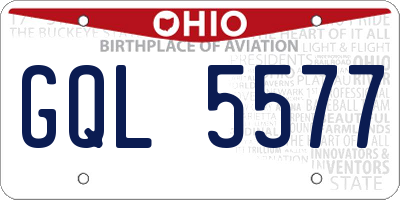 OH license plate GQL5577