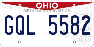 OH license plate GQL5582