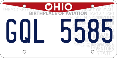 OH license plate GQL5585