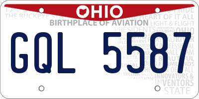 OH license plate GQL5587
