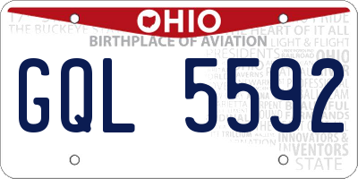 OH license plate GQL5592