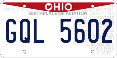 OH license plate GQL5602