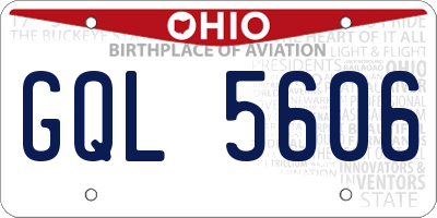 OH license plate GQL5606