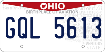 OH license plate GQL5613