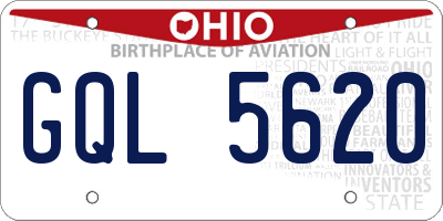 OH license plate GQL5620