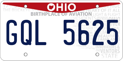 OH license plate GQL5625