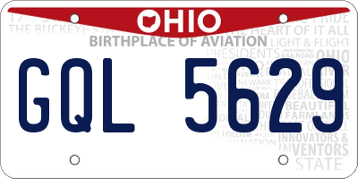 OH license plate GQL5629