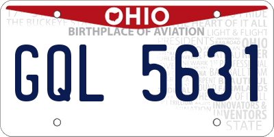 OH license plate GQL5631