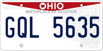 OH license plate GQL5635