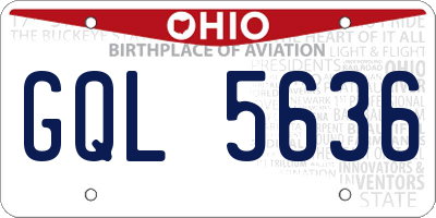 OH license plate GQL5636