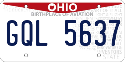 OH license plate GQL5637