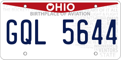 OH license plate GQL5644