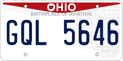 OH license plate GQL5646