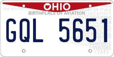 OH license plate GQL5651