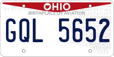 OH license plate GQL5652