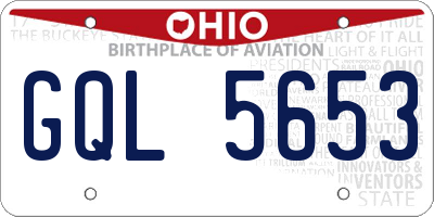 OH license plate GQL5653
