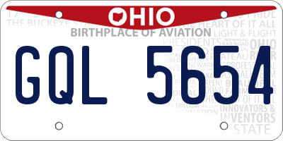 OH license plate GQL5654