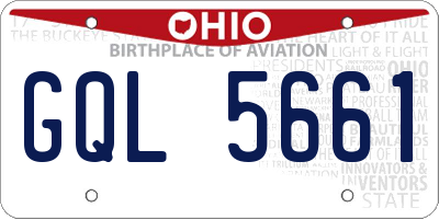OH license plate GQL5661
