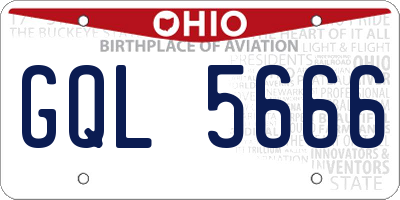 OH license plate GQL5666