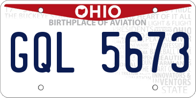 OH license plate GQL5673