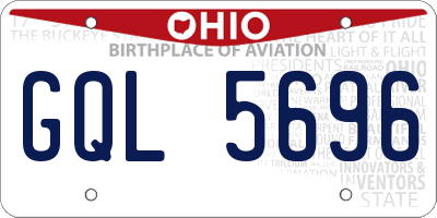 OH license plate GQL5696