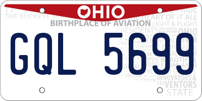 OH license plate GQL5699