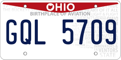 OH license plate GQL5709