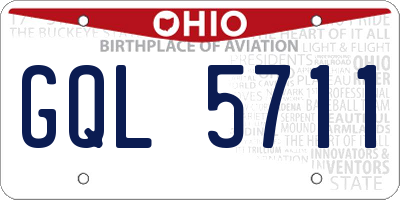 OH license plate GQL5711