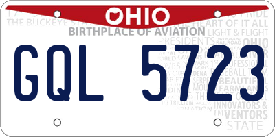 OH license plate GQL5723