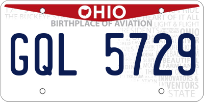 OH license plate GQL5729