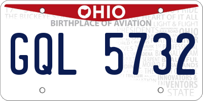 OH license plate GQL5732