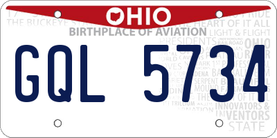 OH license plate GQL5734