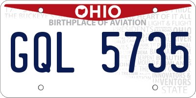 OH license plate GQL5735