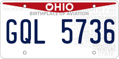 OH license plate GQL5736