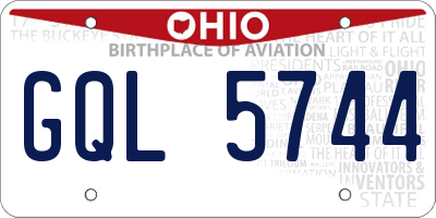 OH license plate GQL5744