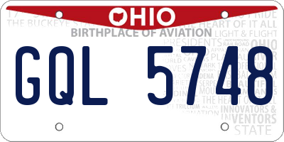 OH license plate GQL5748