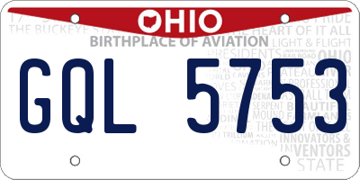 OH license plate GQL5753