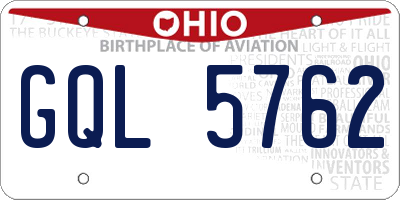 OH license plate GQL5762