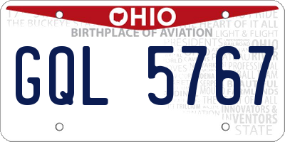 OH license plate GQL5767