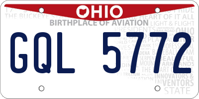 OH license plate GQL5772