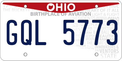 OH license plate GQL5773