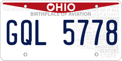 OH license plate GQL5778