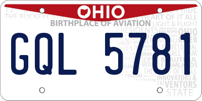 OH license plate GQL5781