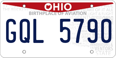 OH license plate GQL5790