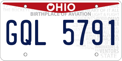 OH license plate GQL5791