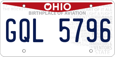 OH license plate GQL5796