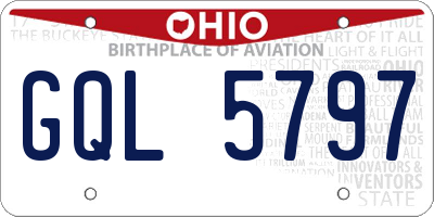 OH license plate GQL5797