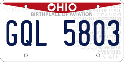OH license plate GQL5803